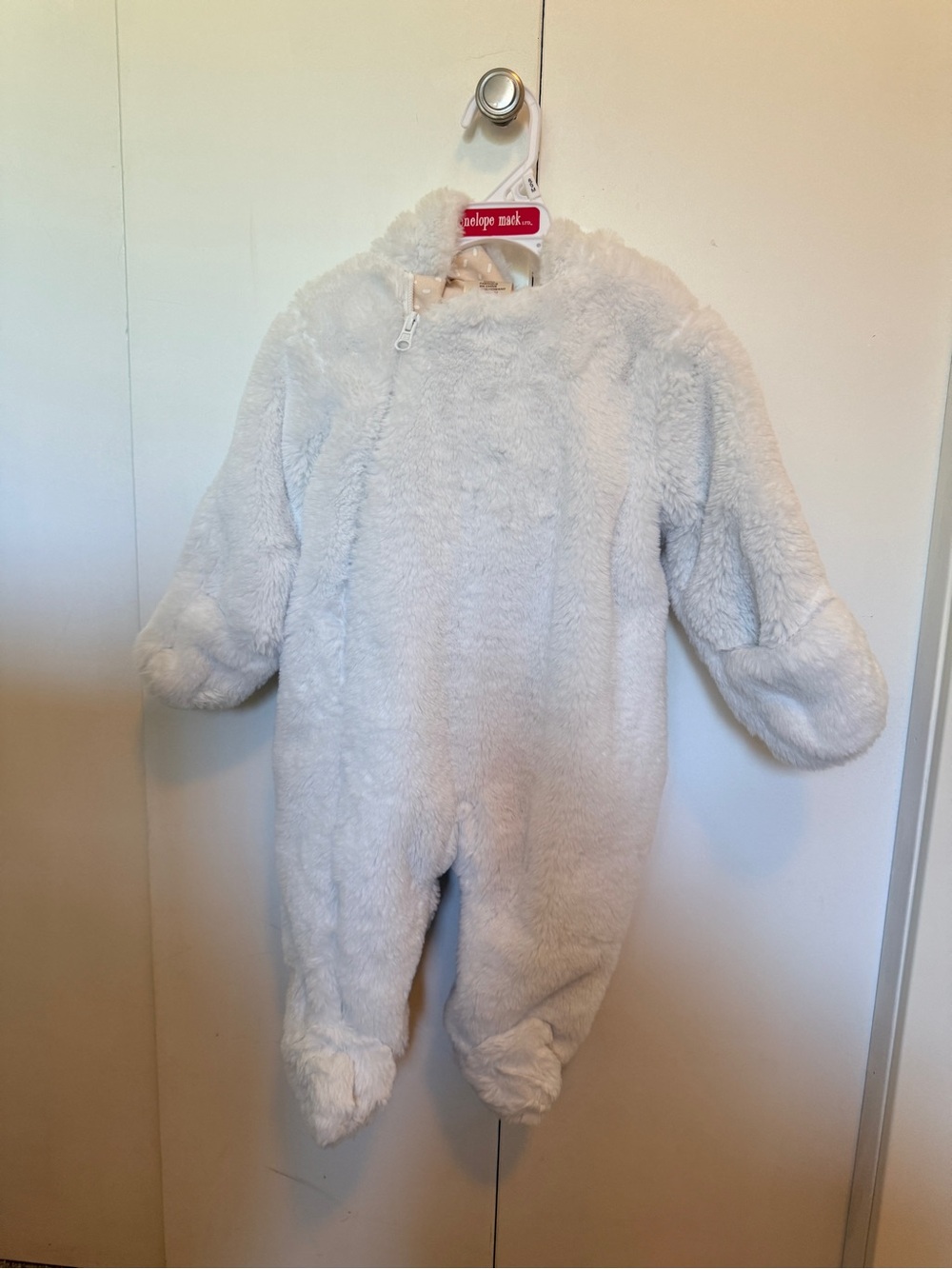 Plush White Footed Baby One-Piece - Cozy Fleece